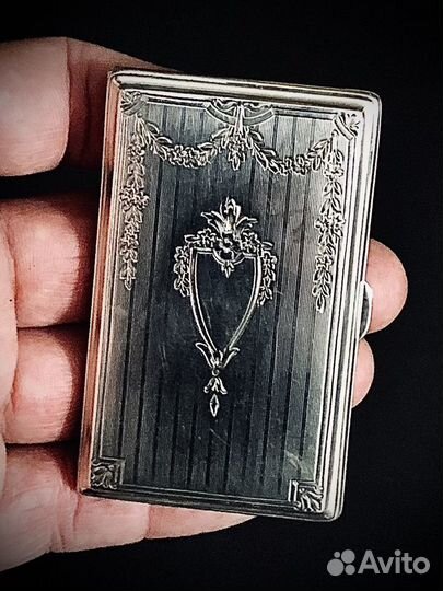 Портсигар антик серебряный 20-30 е годы США