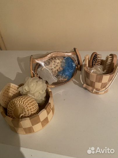 Наборы для бани, губки для тела