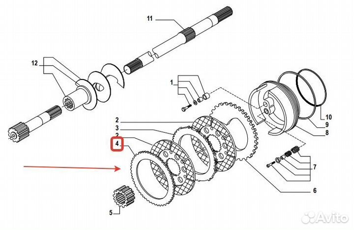 Диск тормозной (зубчатый) Carraro Terex 820,860,97