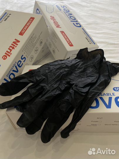 Перчатки нитриловые м