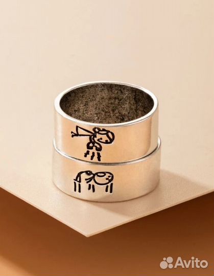 Новые парные кольца с рисунком