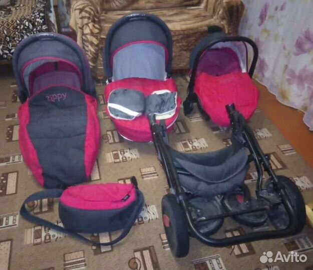Коляска zippy 3 в 1(в подарок ванна детская)