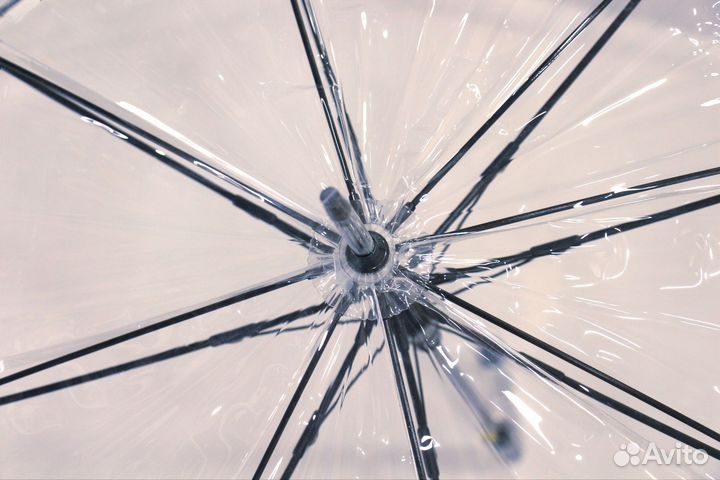 Зонт трость прозрачный