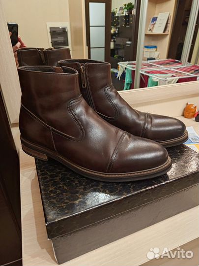 Мужские кожаные зимние ботинки