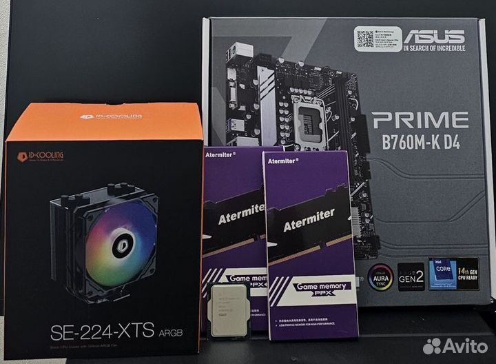 Комплект H610M+i3 12100f+16gb ddr4+кулер