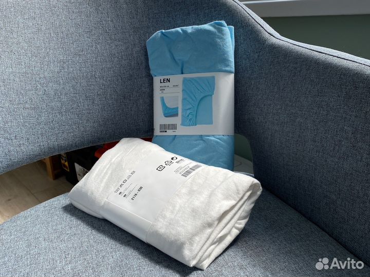 Простыня натяжная детская, IKEA LEN