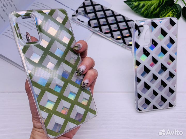 Чехол для Samsung, iPhone, Honor, Huawei 3D ромб