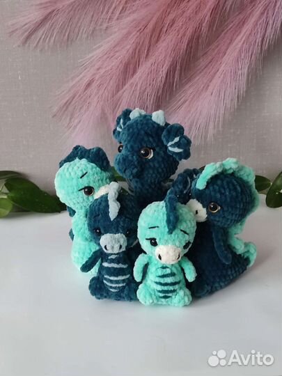 Вязаный дракон, дракоша, дино, дракончик