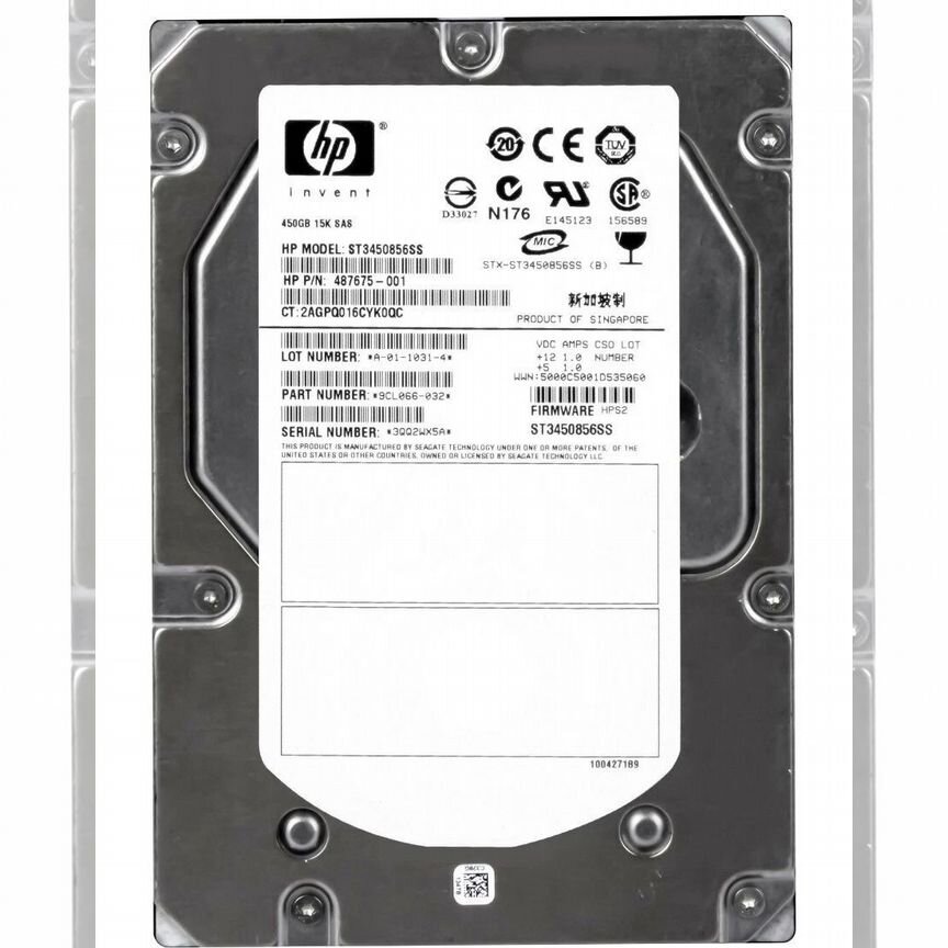 [487675-001] Жесткий Диск Hp 450gb Sas 3,5" Hdd 487675-001