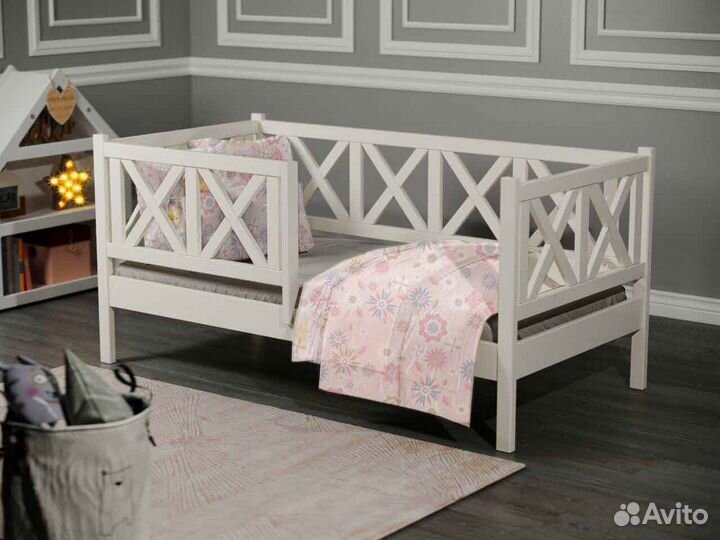 Кроватка берёза софа высокий борт детская