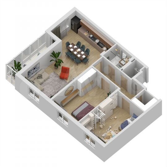 3-к. квартира, 98 м², 2/27 эт.