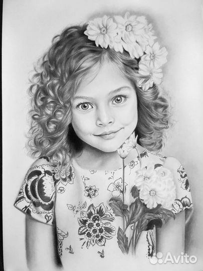 Портрет по фото карандашом