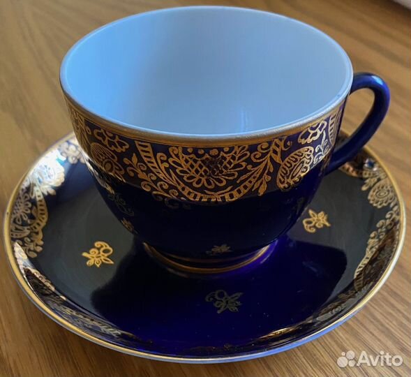 Чашка с блюдцем кобальт лфз