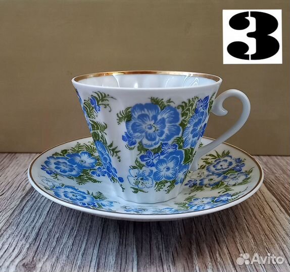 Чайная кофейная пара Лфз Дулево Чайка