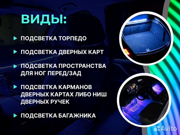 Подсветка салона/Установка подсветки в салон авто