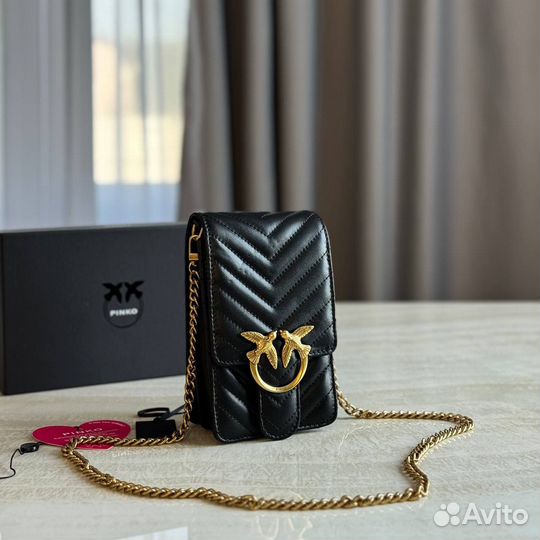 Сумка для телефона Pinko натуральная кожа