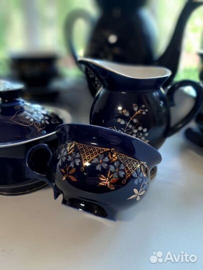 Кофейный сервиз и синяя посуда Новгород