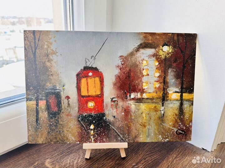 Картина маслом: Красный Трамвайчик