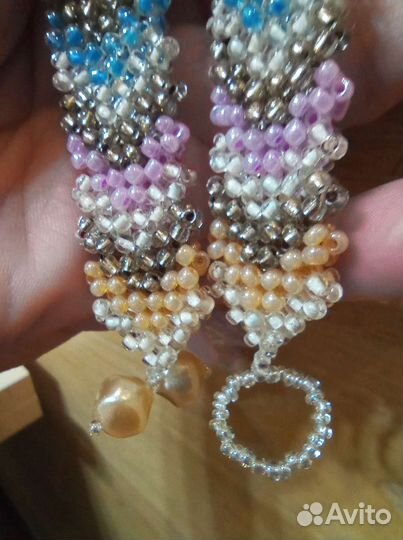 Янтарь, Бусы колье чокер из бисера