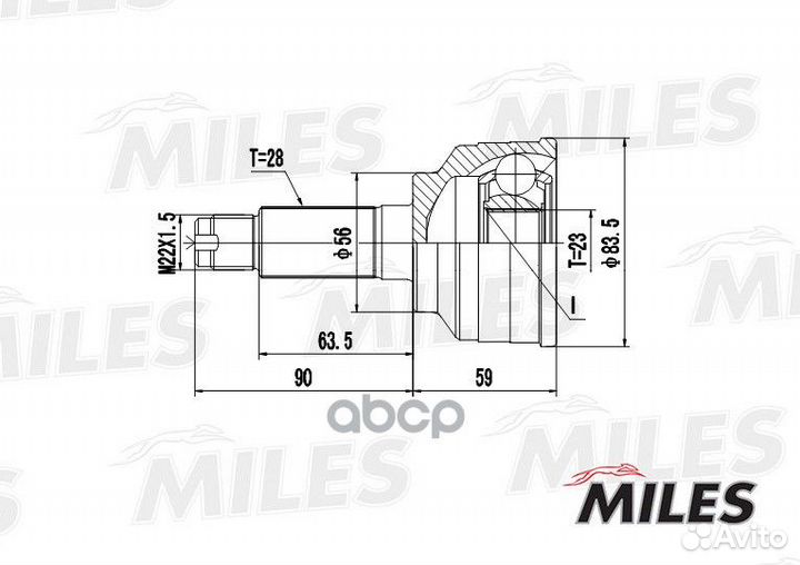 ШРУС mazda 626 1.8/2.0 92-02 нар. ga20227 Miles