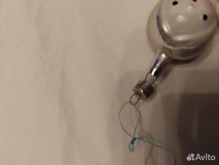 Елочная игрушка СССР Девочка в шубке Редкая Стекло