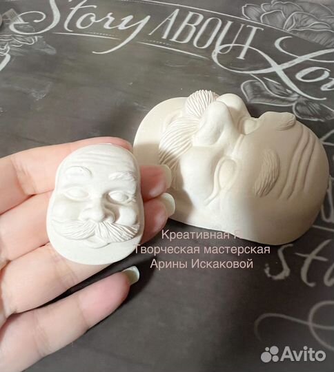 Лица для ватных игрушек. Дед мороз, снегурочка