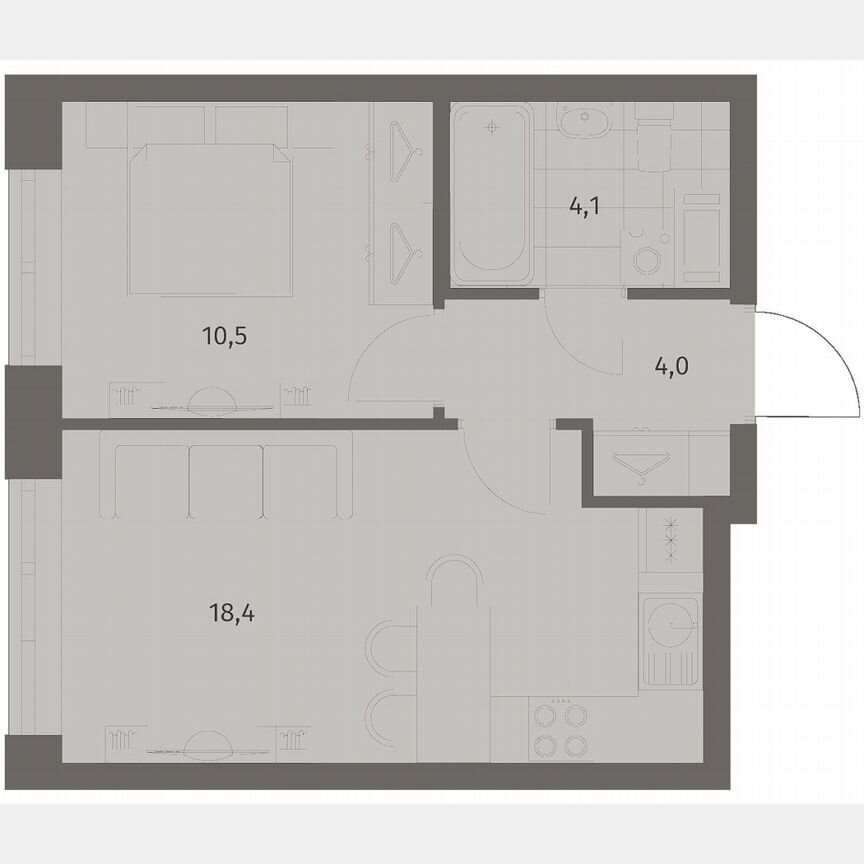 1-к. квартира, 37,1 м², 3/11 эт.