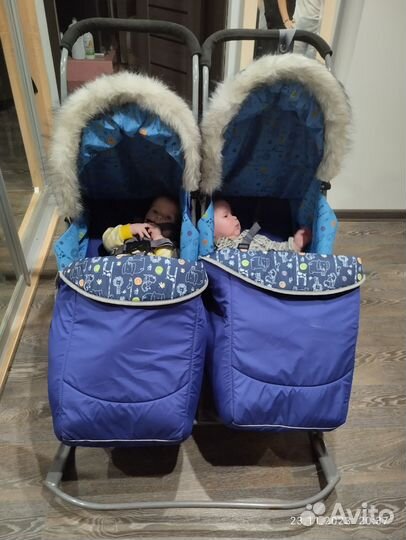 Детские санки для двойни