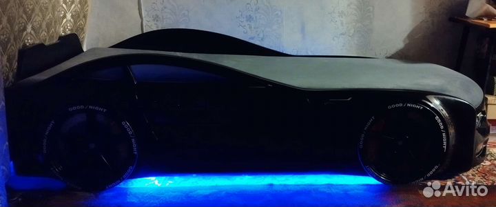 Детская кровать машина Мерседес 3D с подсветкой
