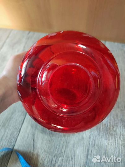 Салатник конфетница красное стекло СССР