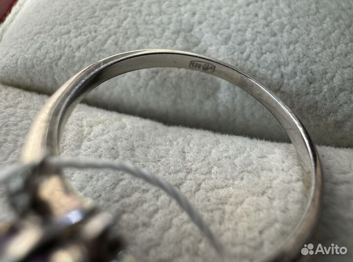 Новое кольцо фианиты аметист серебро 925 VG