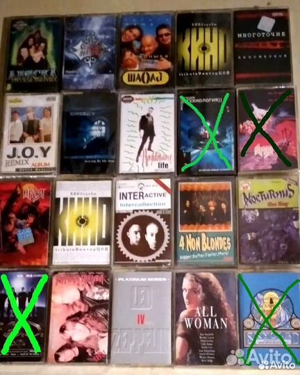 Аудиокассеты с записью. Рок, металл, поп