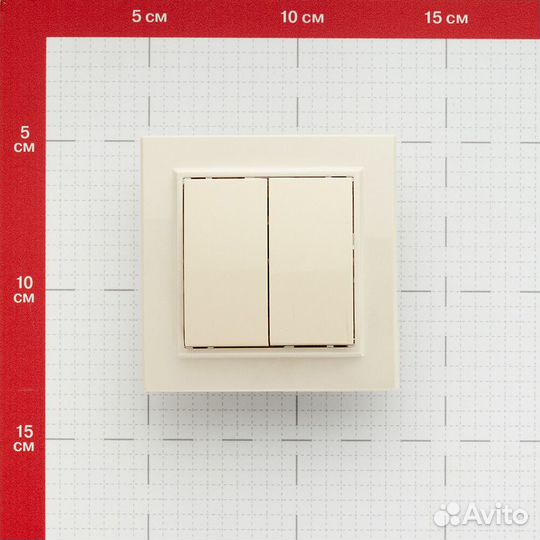 Выключатель с рамкой EKF Минск ERV10-023-20 двухклавишный скрытая установка бежевый