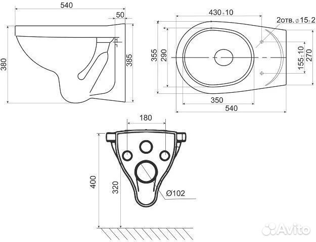 Инсталляция с подвесным унитазом Santeri Альфа