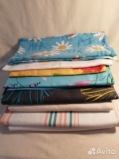 Постельное белье б/у(хлопок, лен)