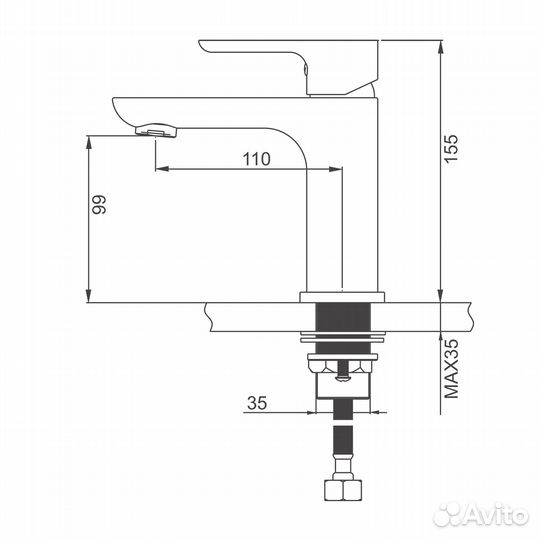 Смеситель G1048-3 Gappo для раковины