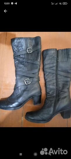 Сапоги кожаные
