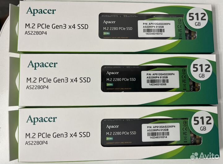 Гарантия 3 года SSD M2 nvme 512 gb Apacer