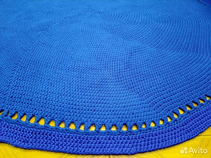 Круглый ковер ручной работы из полиэфирного шнура