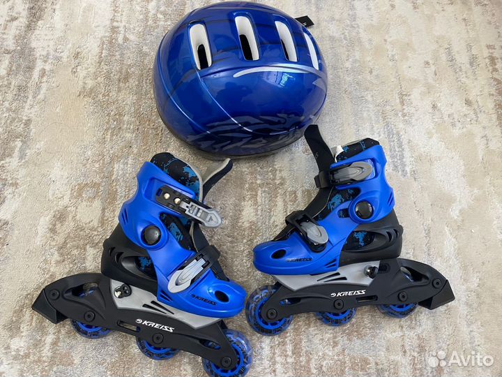 Раздвижные ролики 26-29 и шлем как новые