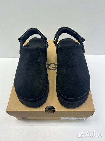 Сабо женские Ugg черные летние замшевые