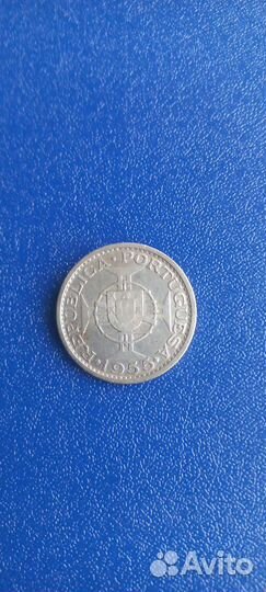 Монета Мозамбик Португальский серебро