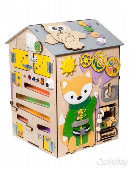 Бизиборд домик 40*60 см с подсветкой