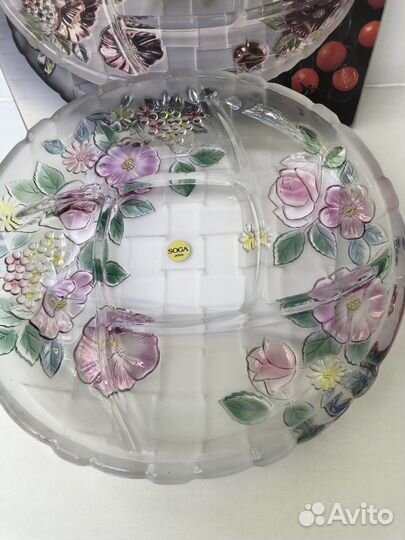 Хрустальная менажница богема Япония