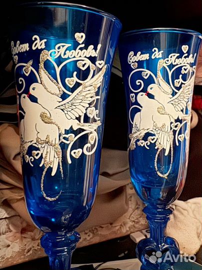 Свадебные хрустальные бокалы