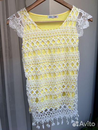 Италия летняя блуза майка с кружевом, р. S(42)