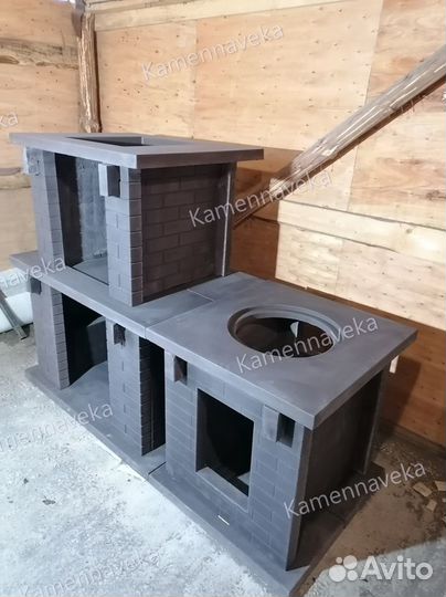 Модульная печь барбекю бетонная