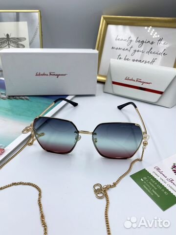 Очки Ferragamo голубые с оттенком бордо