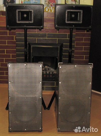 Колонки Pro 2100W 4шт Рупоры+Сабы FA-212 Штативы