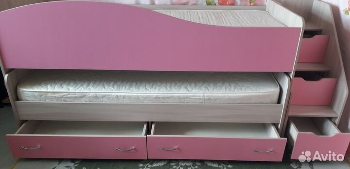 Кровать двухъярусная выдвижная детская